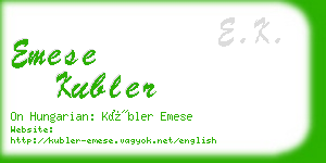 emese kubler business card